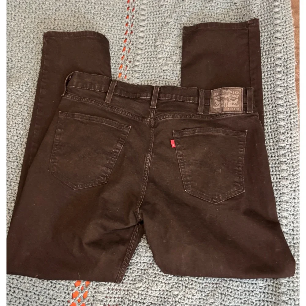 Levis 514 Straight Fit Jeans Mens 38x32 Brown Denim Pants 00514-0730